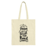 Motivational Tote Bag, Dream Wish Heart Design, Inspirational Tote, Everyday Bag, Gift Idea, Positive Vibes Bag, Mountain Design - Tawshia